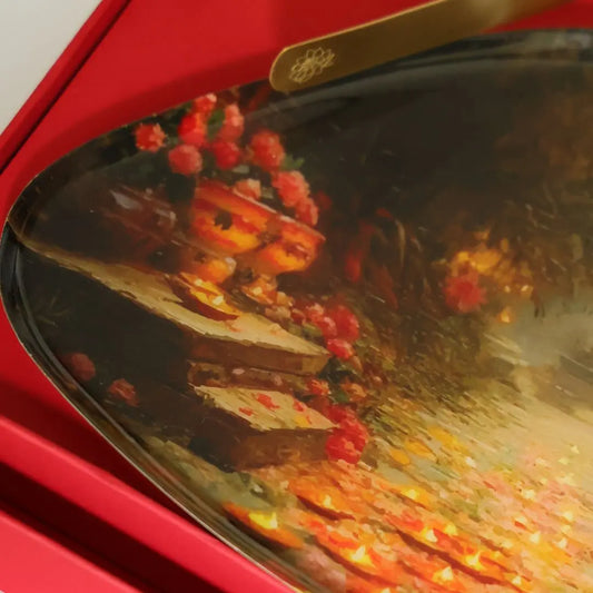 Brass Finish Decorative Tray – Handcrafted Walking street for Serving & Home Décor The confetti tree