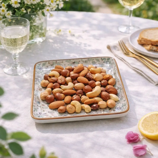 Decoupage square platter | Brown | 8 inches The confetti tree