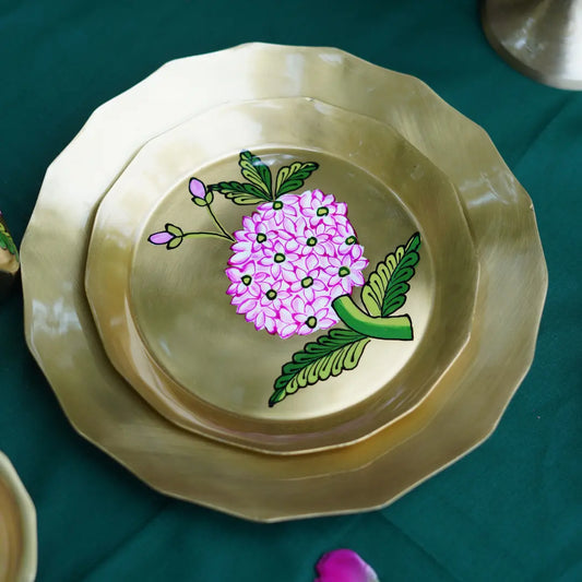 Gulabi Bloom Brass Starter Plate | 6 Inches The confetti tree