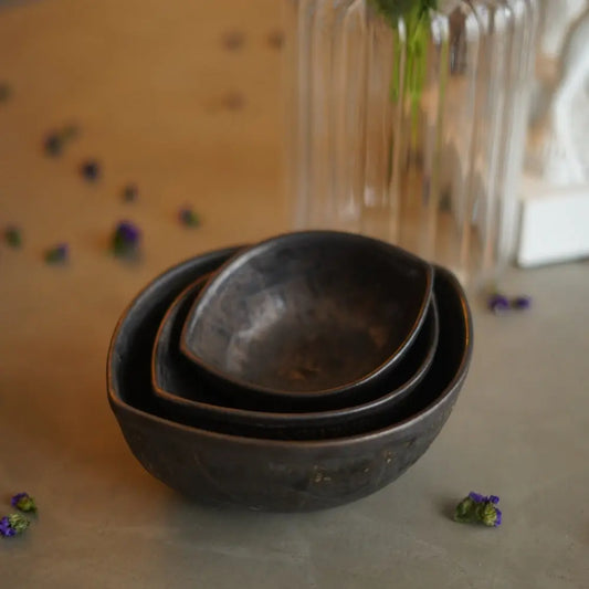 Midnight Black Bowls | Set of 3 The confetti Tree