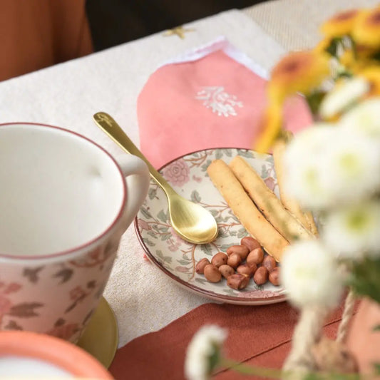 Pure Brass Dessert Spoons – Handcrafted Set of 6 with Engraved Bird Motif | Luxury Cutlery for Desserts, Tea & Gifting The confetti tree