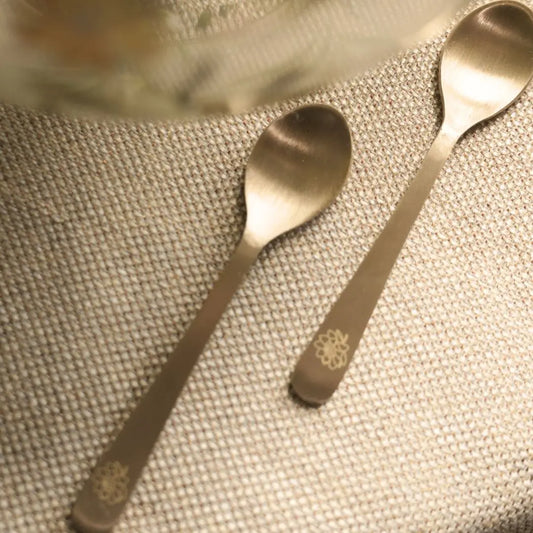 Pure brass dessert spoons | Set of 6 | Peony The confetti tree