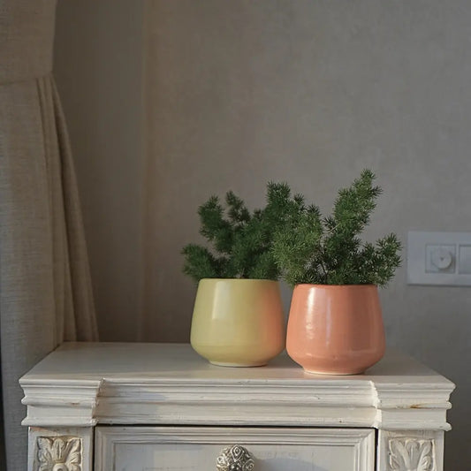 Stoneware Yellow Planter | Small The confetti Tree