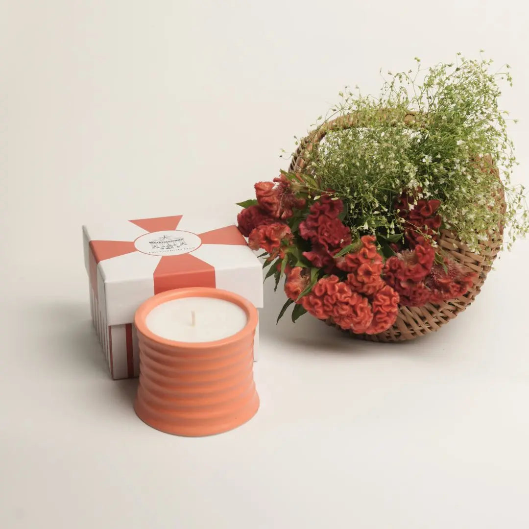Stoneware candle | Orange | 220g The confetti tree