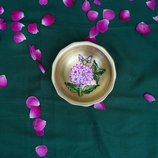 Gulabi Bloom Brass Bowl | Handpainted The confetti tree