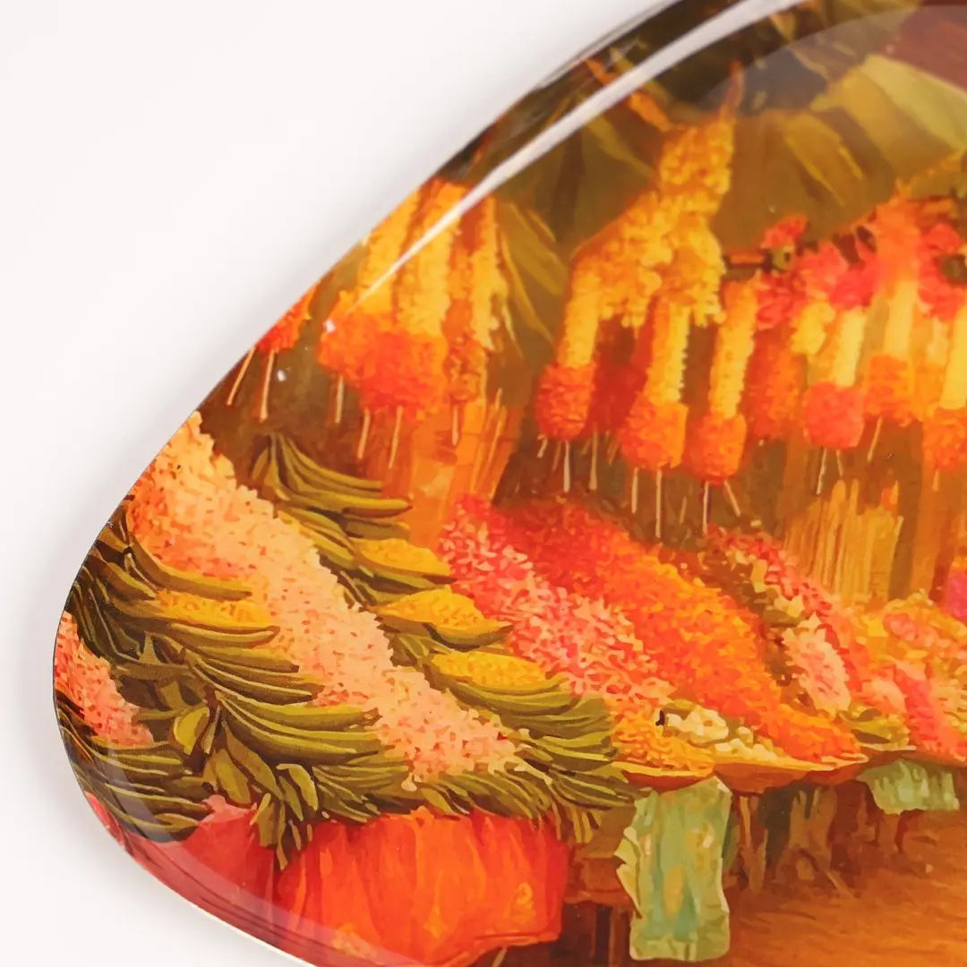 Brass Finish Decorative Tray with Tong– Handcrafted Floral Market Design for Serving & Home Décor The confetti tree