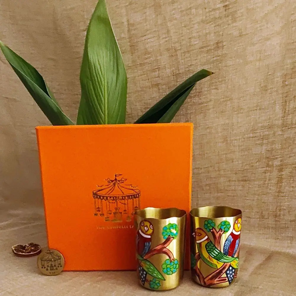 Brass Tumbler Gift Set | Tota Maina The confetti tree