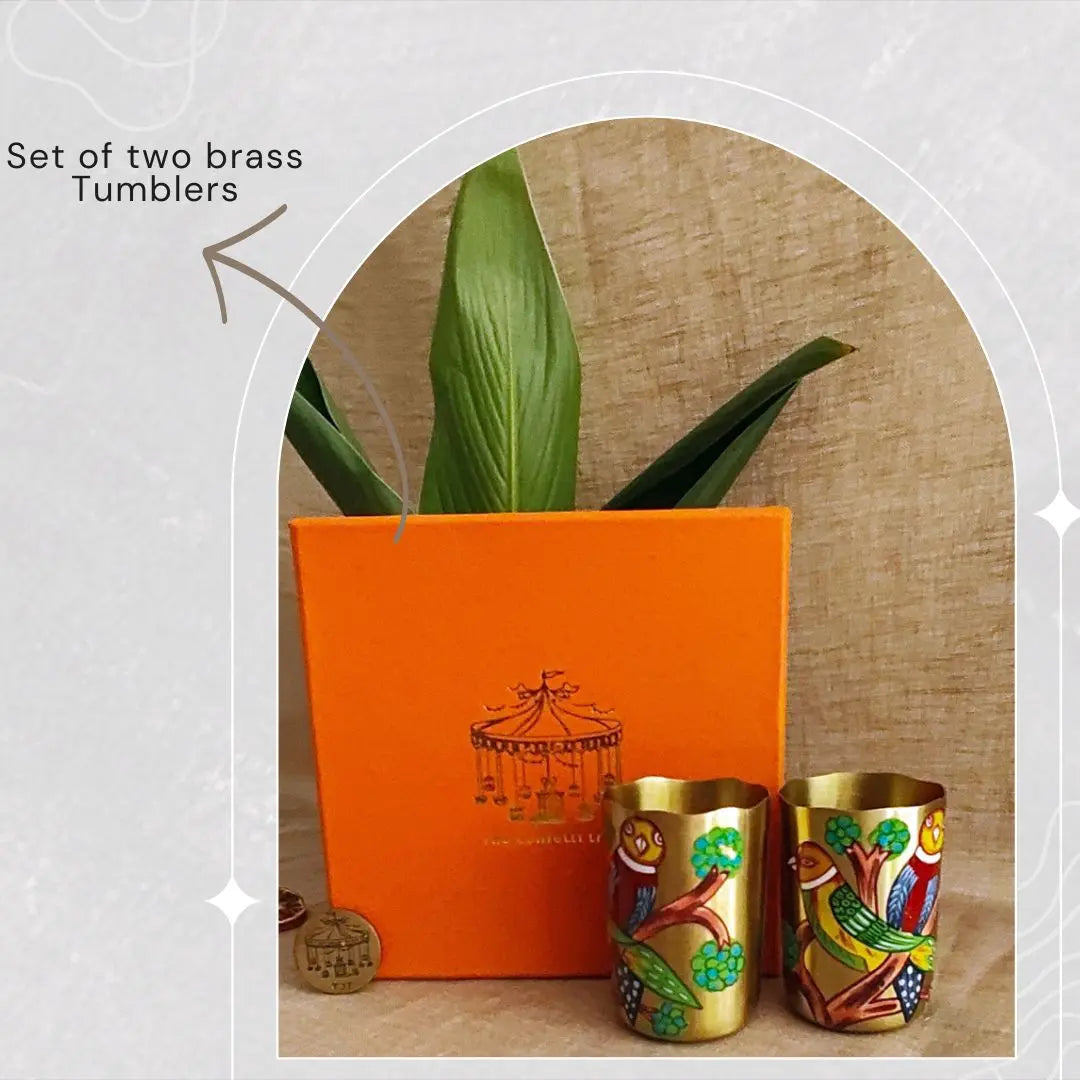 Brass Tumbler Gift Set | Tota Maina The confetti tree