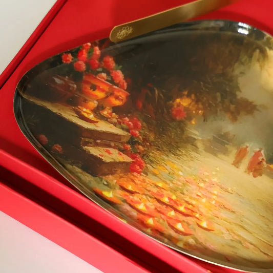 Diwali Gift Set – Coastal Reverie Stainless Steel Plate with Brass Tong for Festive Hosting & Gifting The confetti tree