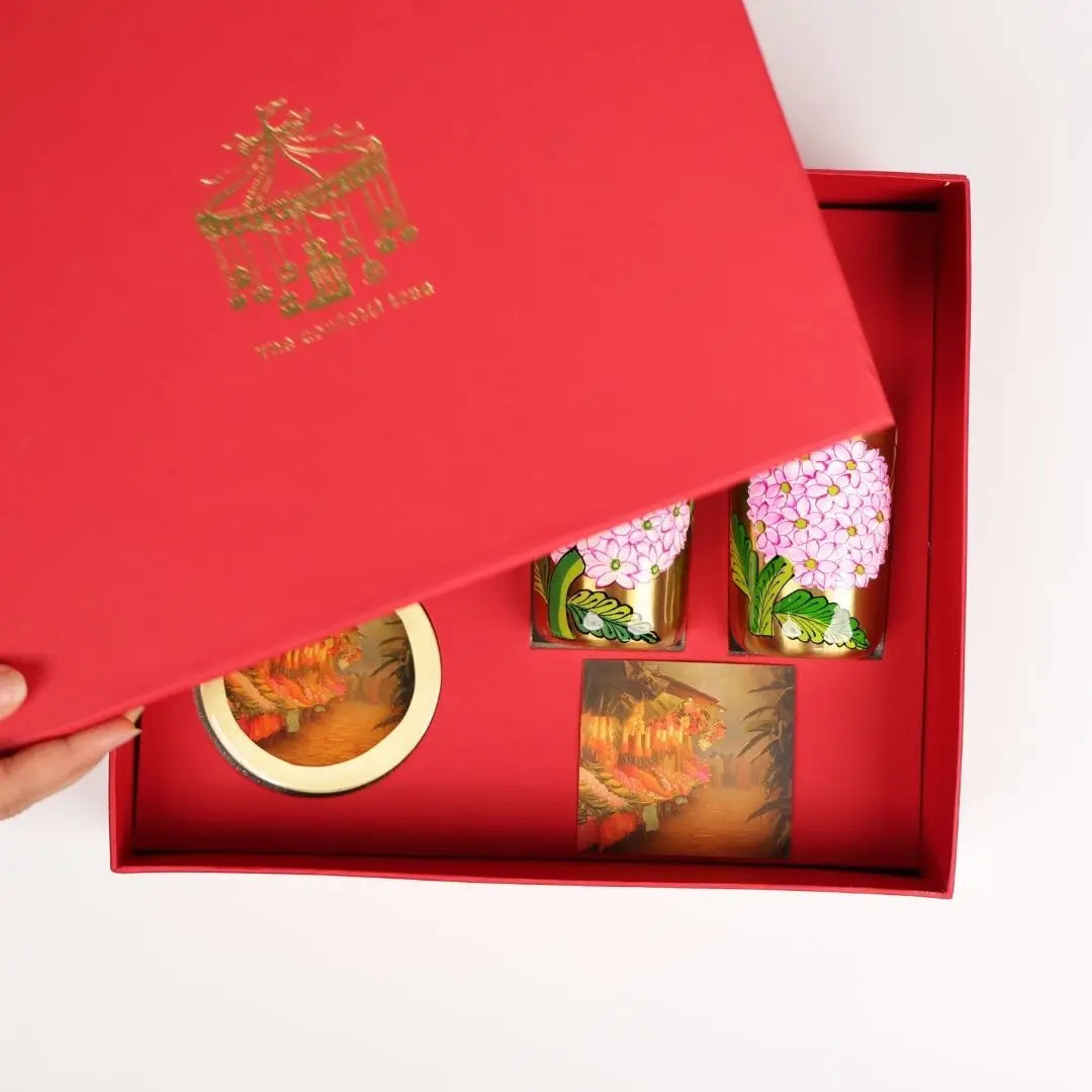 Festive Indian Gift Hamper - Traditional Pure Brass Tumblers Set The confetti tree