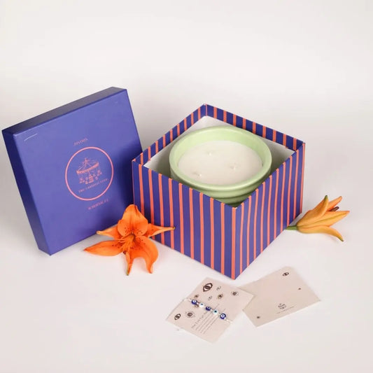 Flame of light Rakhi Box | Green The confetti tree