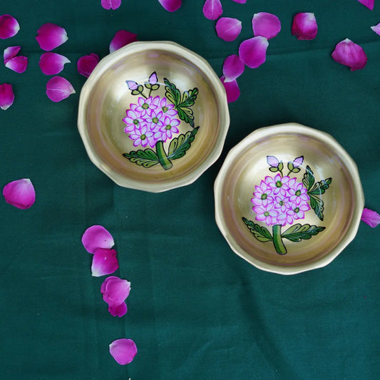 Gulabi Bloom Brass Bowl | Handpainted The confetti tree