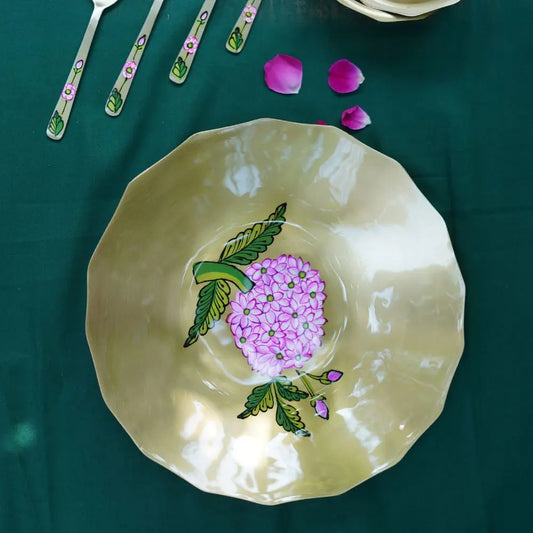 Gulabi Bloom Brass Platter | 9 inches The confetti tree
