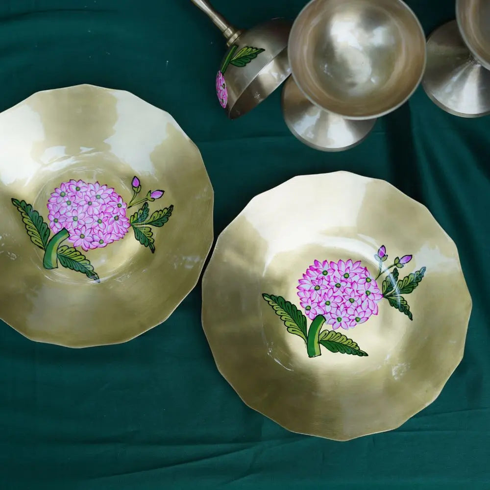 Gulabi Bloom Brass Platter | 9 inches The confetti tree