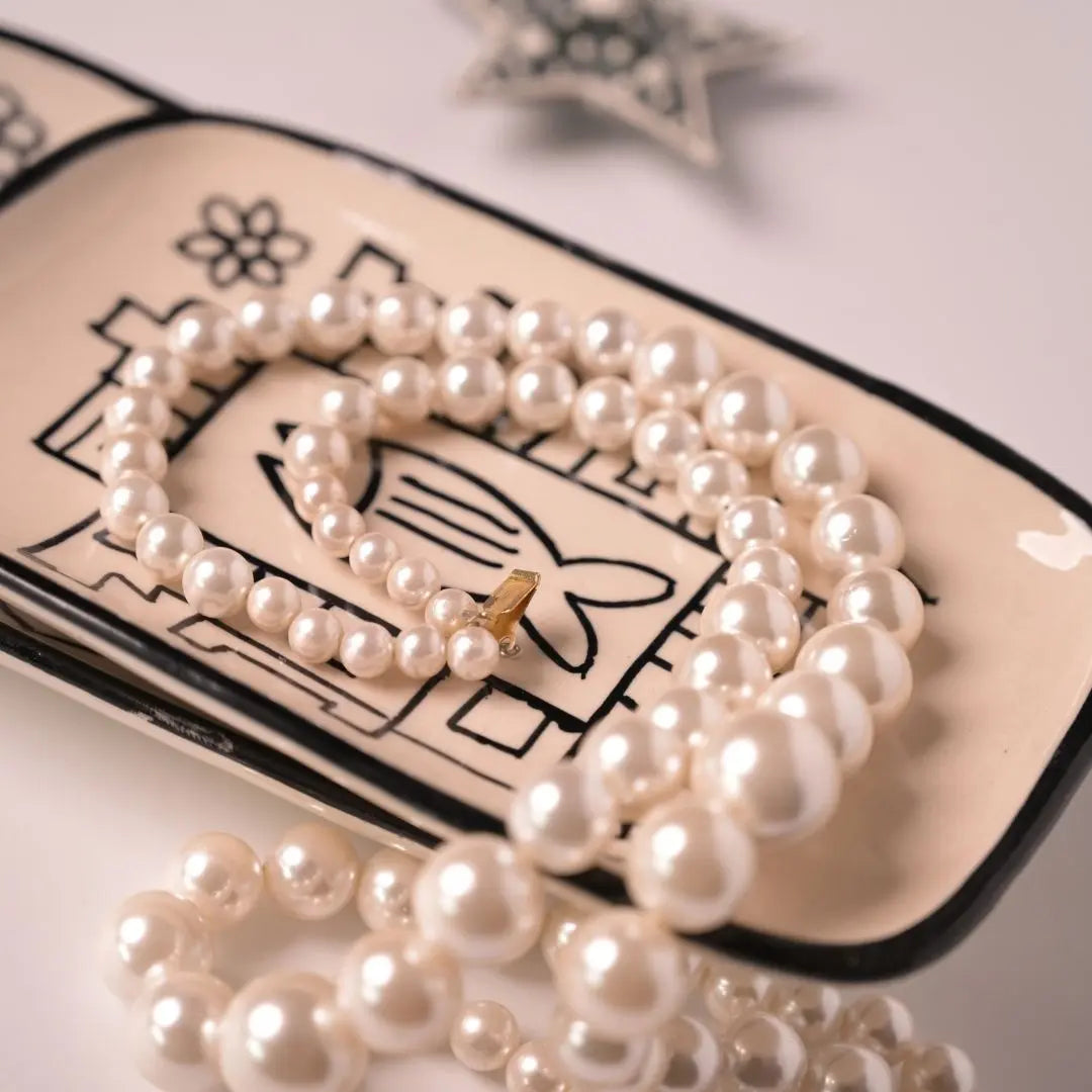 Handmade Stoneware Trinket Dish – Hand-Painted Fish Motif | Jewelry Holder | Boho Ceramic Vanity Tray The confetti tree