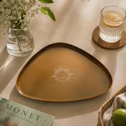 Limited Edition Brass Serving Platter (8 x 10 Inch) with Laser Engraving | Premium Decorative Brass Tray | Luxury Tableware | Pre-Order The confetti tree