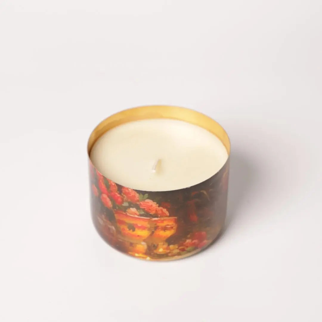 Luxury Brass Finish Soy Wax Candle – Handcrafted Decorative Jar Candle for Home & Festive Gifting The confetti tree
