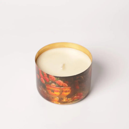 Luxury Brass Finish Soy Wax Candle – Handcrafted Decorative Jar Candle for Home & Festive Gifting The confetti tree