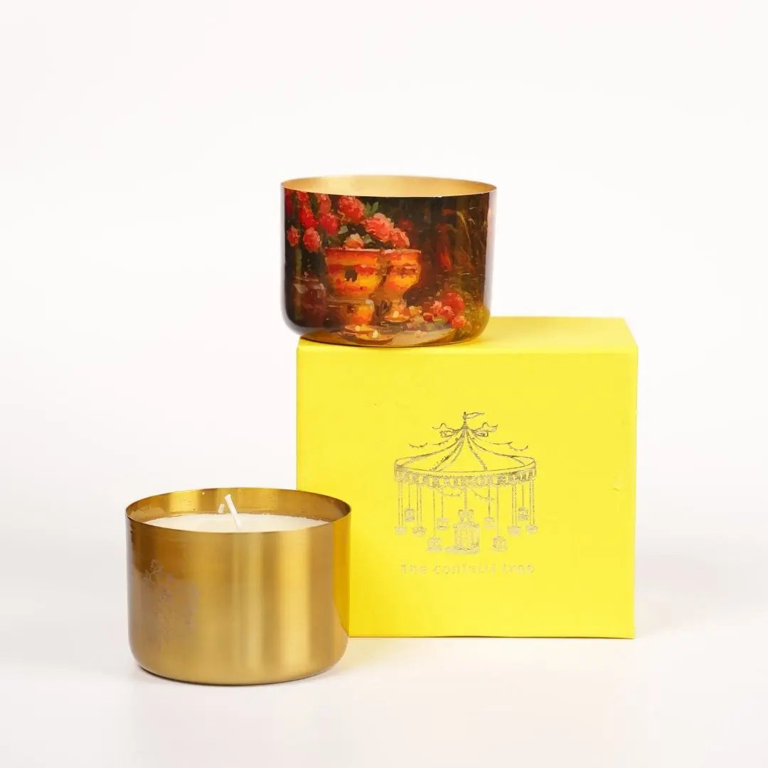 Luxury Soy Wax Candle Gift Box (Set of 2) – Handcrafted Metal Jar Candles for Home Décor & Gifting The confetti tree