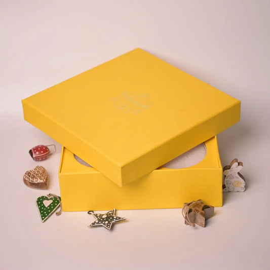 Premium Yellow Rigid Gift Box With Lid – Luxury Packaging Box for Festive Gifting & Hampers | The Confetti Tree The confetti tree