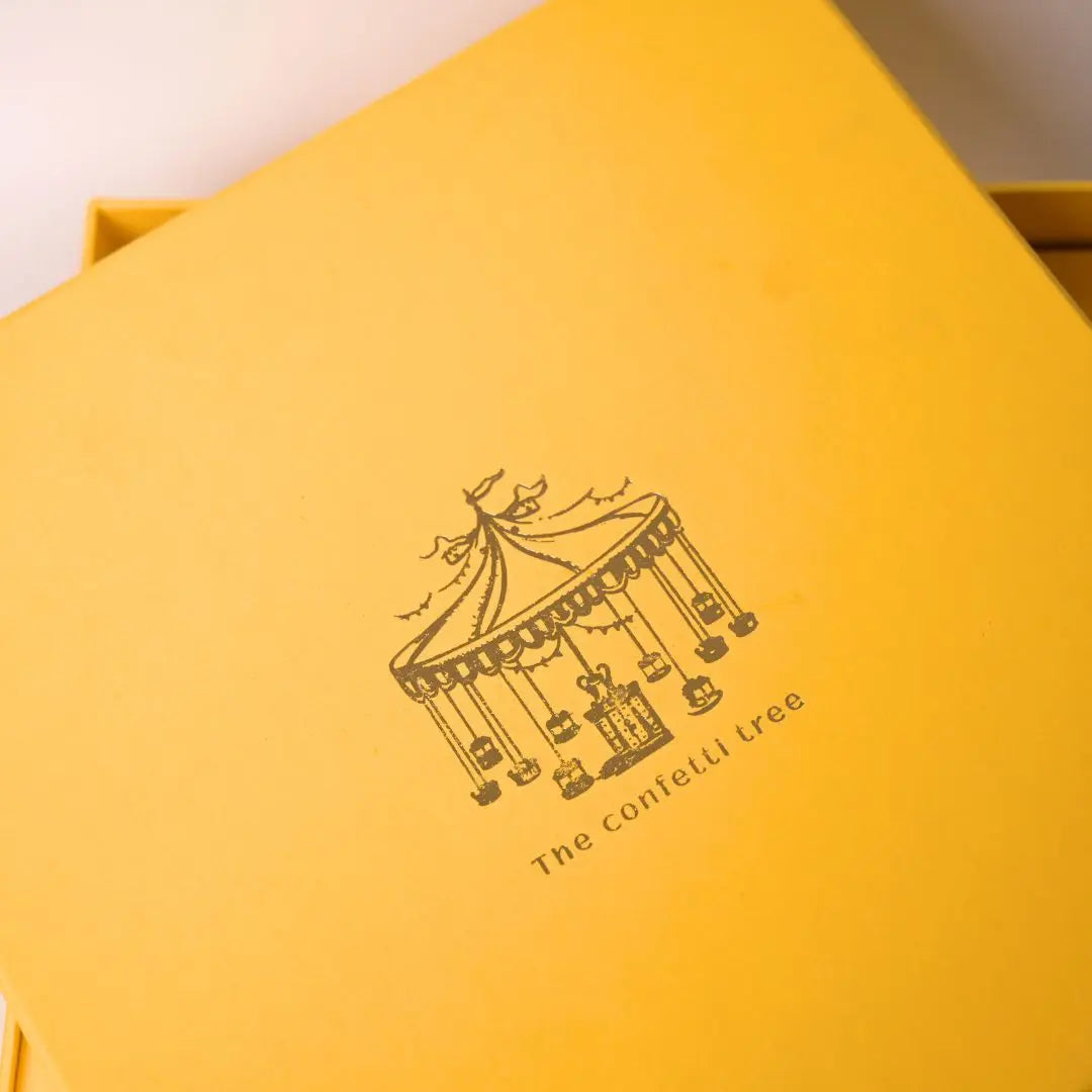 Premium Yellow Rigid Gift Box With Lid – Luxury Packaging Box for Festive Gifting & Hampers | The Confetti Tree The confetti tree