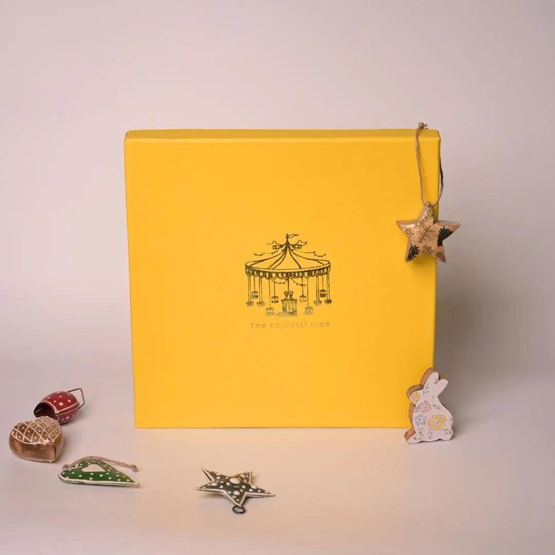 Premium Yellow Rigid Gift Box With Lid – Luxury Packaging Box for Festive Gifting & Hampers | The Confetti Tree The confetti tree