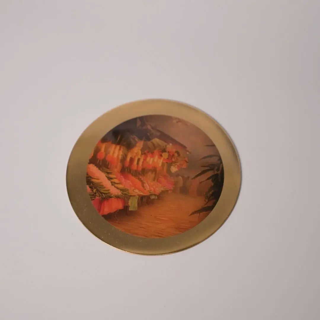 Pure Brass Coasters – Coastal Reverie Flower Market Art Print (Set of 4) | Luxury Table Coasters for Home, Dining & Gifting The confetti tree