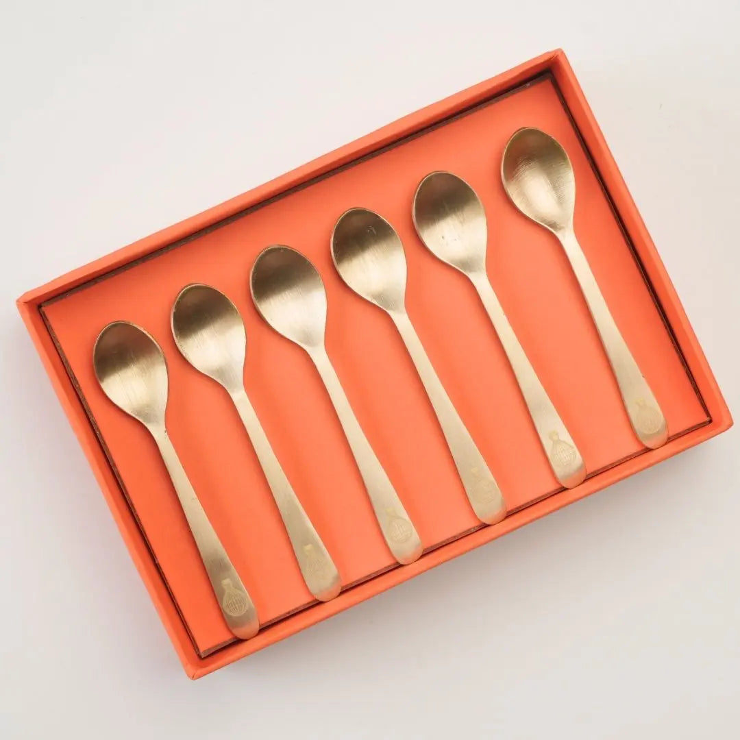 Pure brass dessert spoons | Set of 6 | balloon The confetti tree
