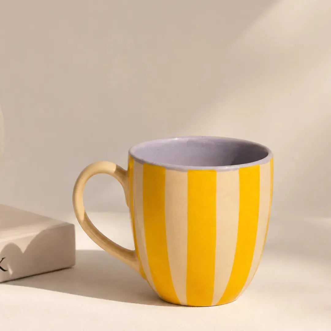 Rakhi Gift Hamper with Evil Eye Rakhi & Lumba Set, Handpainted Yellow Tea Cup & Hand-Illustrated Trinket Tray | Premium Raksha Bandhan Gift Box for Bhai & Bhabhi The Confetti Tree