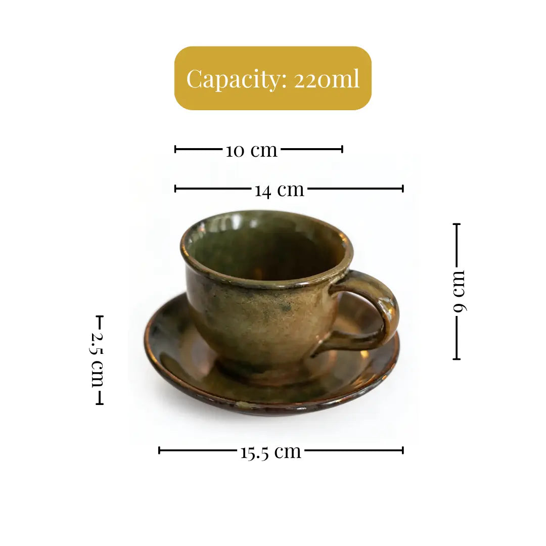 Sage Green Cup & Saucer The confetti Tree