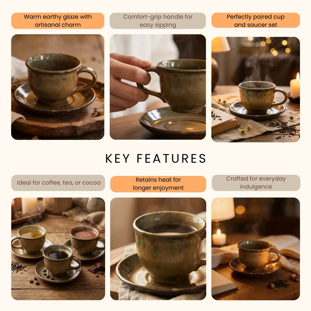 Sage Green Cup & Saucer The confetti Tree