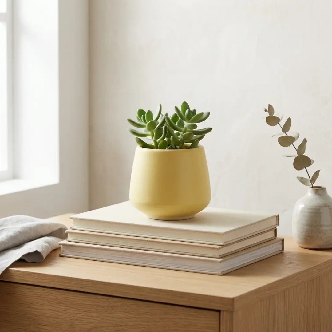 Stoneware Yellow Planter | Small The confetti Tree