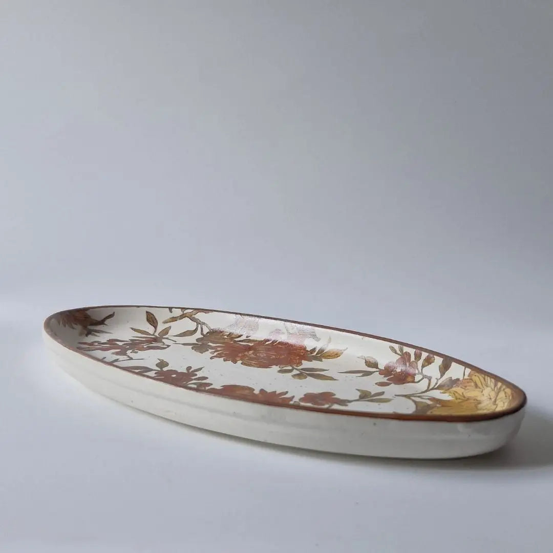 Summer Orchard Stoneware Oval Serving Tray | Floral Ceramic Platter for Appetizers, Snacks & Desserts | Handcrafted Tableware The confetti tree