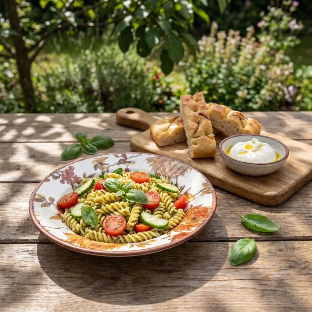 Summer Orchard Stoneware Pasta Plate | Floral Ceramic Pasta Bowl Plate | Handcrafted Dinnerware for Pasta, Salads & Main Courses The confetti tree