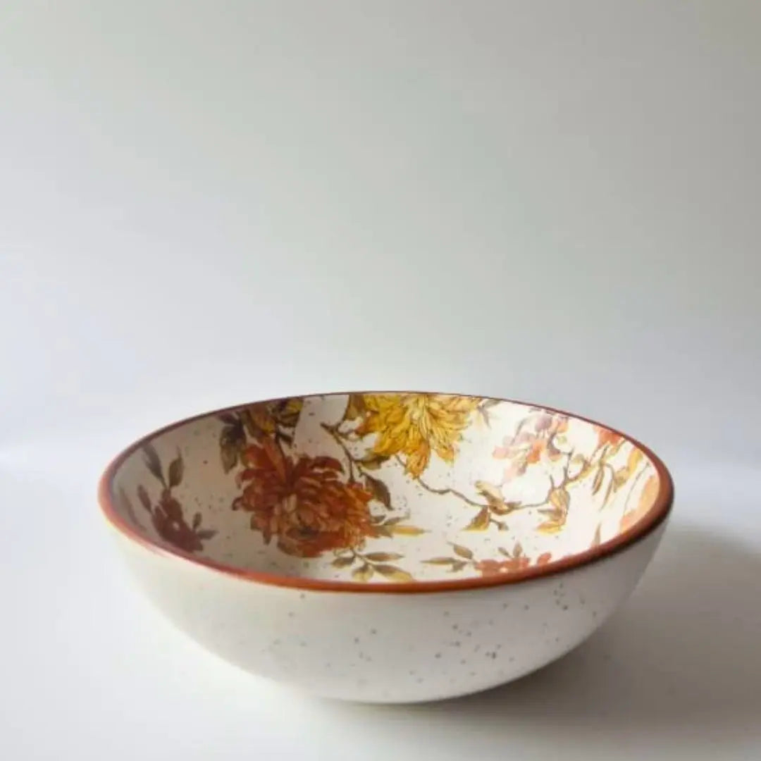 Summer Orchard Stoneware Serving Bowl | Floral Ceramic Pasta & Salad Bowl | Handcrafted Tableware The confetti tree