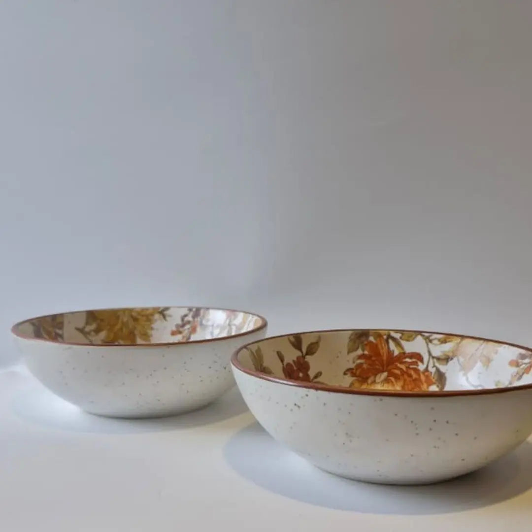 Summer Orchard Stoneware Serving Bowl | Floral Ceramic Pasta & Salad Bowl | Handcrafted Tableware The confetti tree