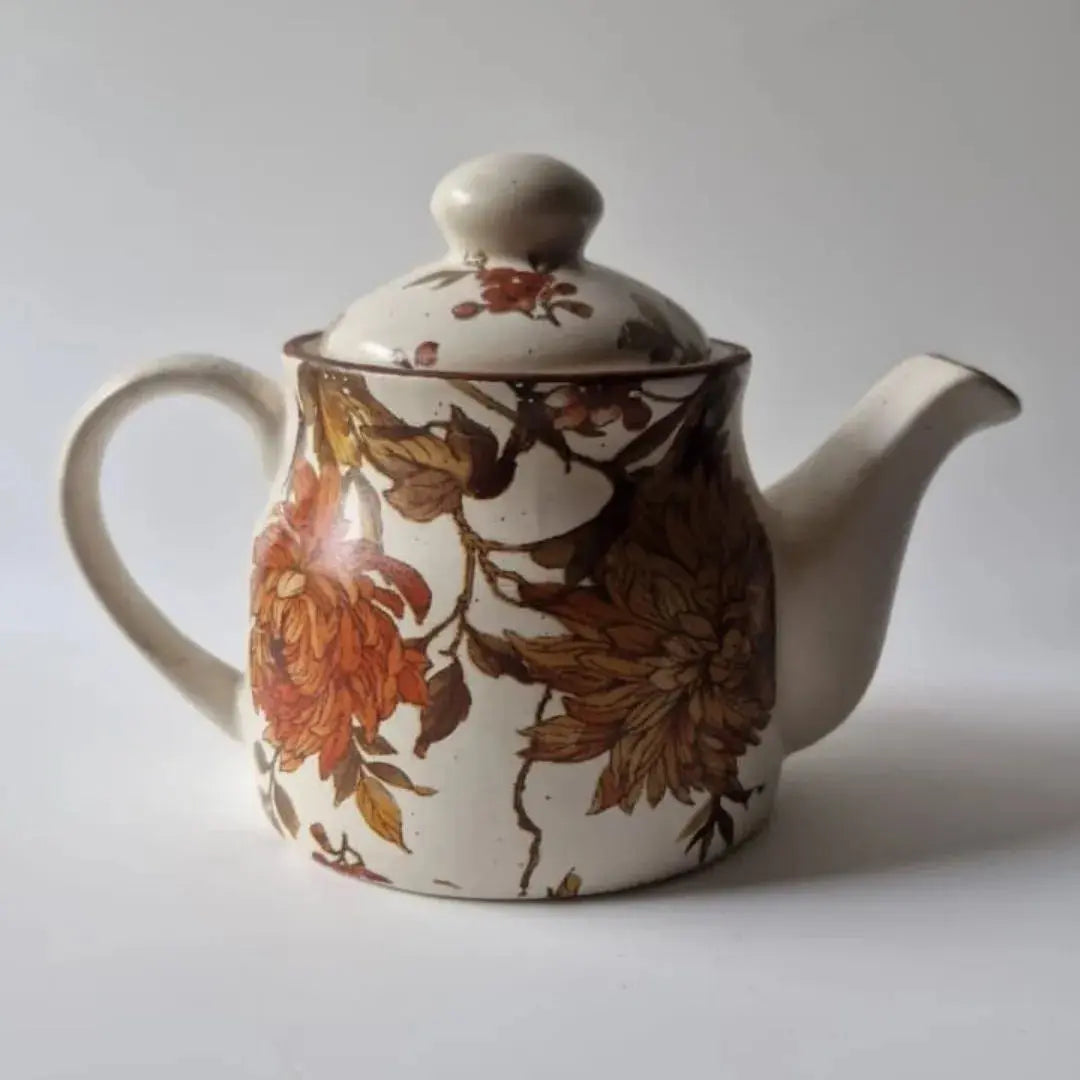 Summer Orchard Stoneware Tea Set | Floral Ceramic Teapot with 2 Coffee & Tea Cups | Handcrafted Tea Serving Set The confetti tree