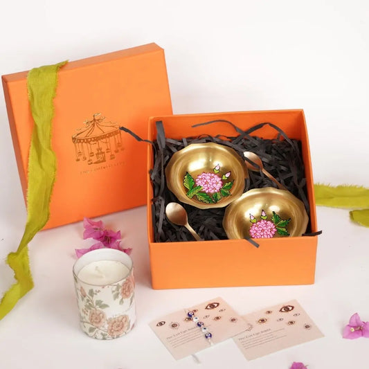 The Blossom Brass Rakhi Gift Box The confetti tree