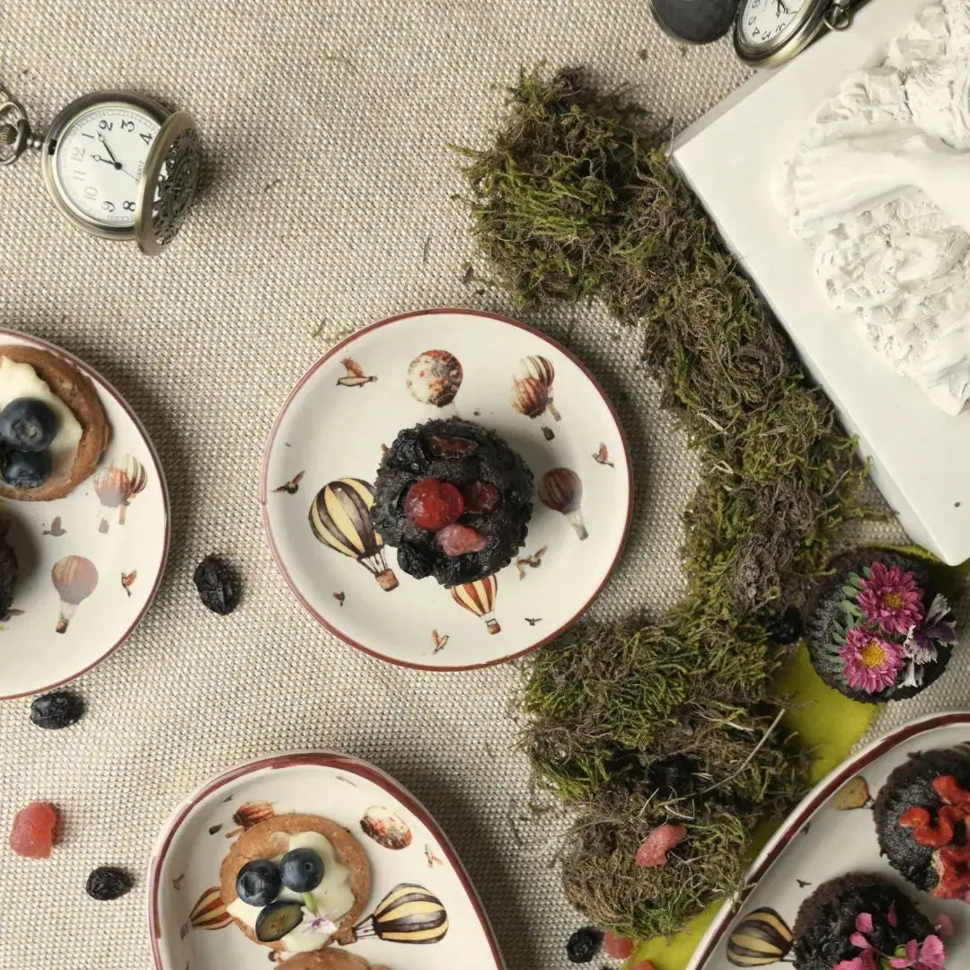 Whimsy balloon tea plates The confetti tree