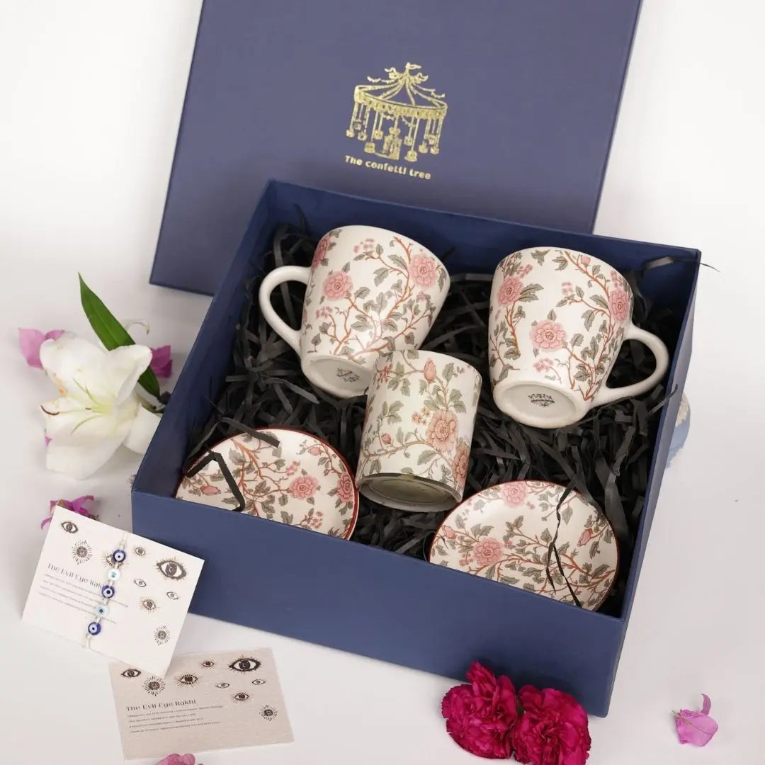 The Vintage Bloom Rakhi Gift Box The confetti tree