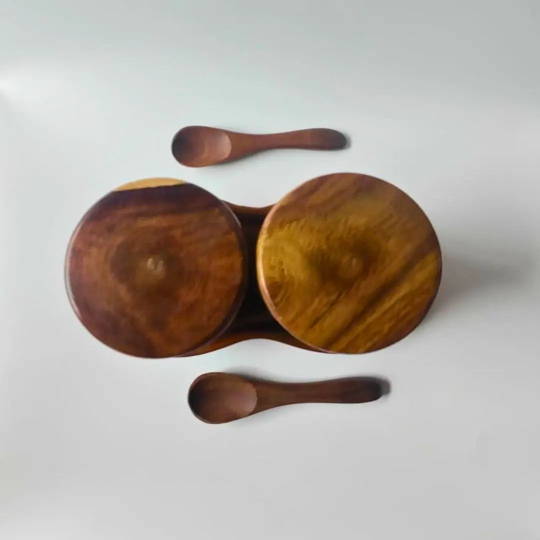Verdant Grove Stoneware Pickle Jar Set with Wooden Lids & Serving Tray (Set of 2) The confetti tree