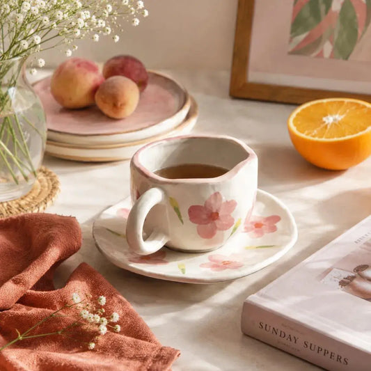 Vintage Pink Flower Cup The confetti Tree